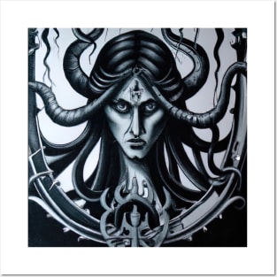 MEDUSA ANCIENT GREEK MYTHOLOGY ORIGINAL PAINTING ARTWORK Posters and Art